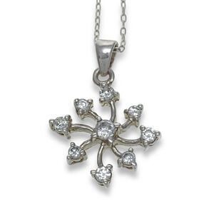 Vintage Sterling Silver 925 CZ Cubic Zirconia Snowflake Pendant ONLY